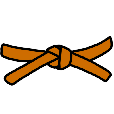 a martial arts orange belt, based on art by Wikimedia user Edgouno.